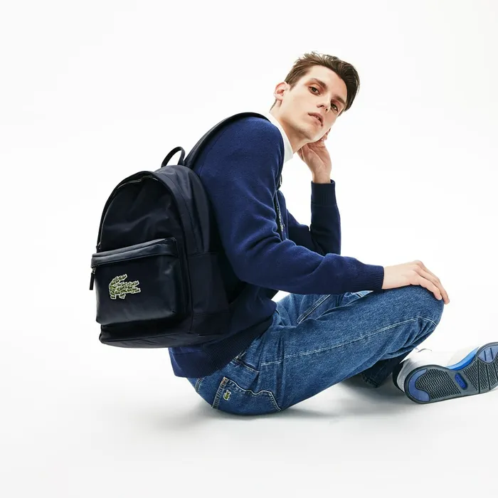 L1212 Croco Magic Leather and Canvas Backpack Peacoat Mens Lacoste Bags Online L1212 Croco Magic Leather and Canvas Backpack Peacoat Mens Lacoste Bags Online