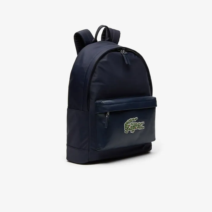 L1212 Croco Magic Leather and Canvas Backpack Peacoat Mens Lacoste Bags Online