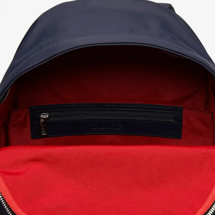 L1212 Croco Magic Leather and Canvas Backpack Peacoat Mens Lacoste Bags Online
