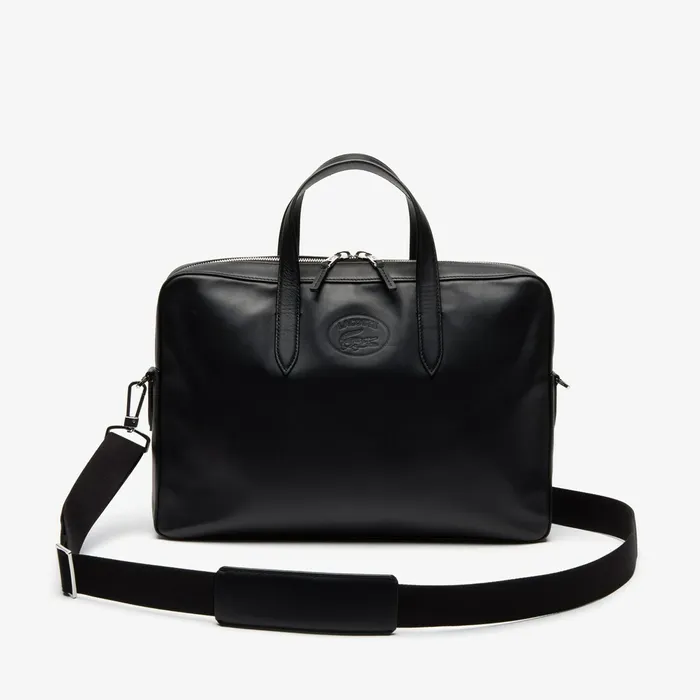 L1212 Detachable Shoulder Strap Leather Computer Bag Black Mens Lacoste Bags Online