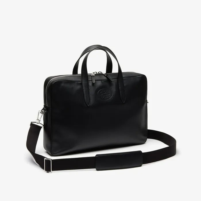 L1212 Detachable Shoulder Strap Leather Computer Bag Black Mens Lacoste Bags Online
