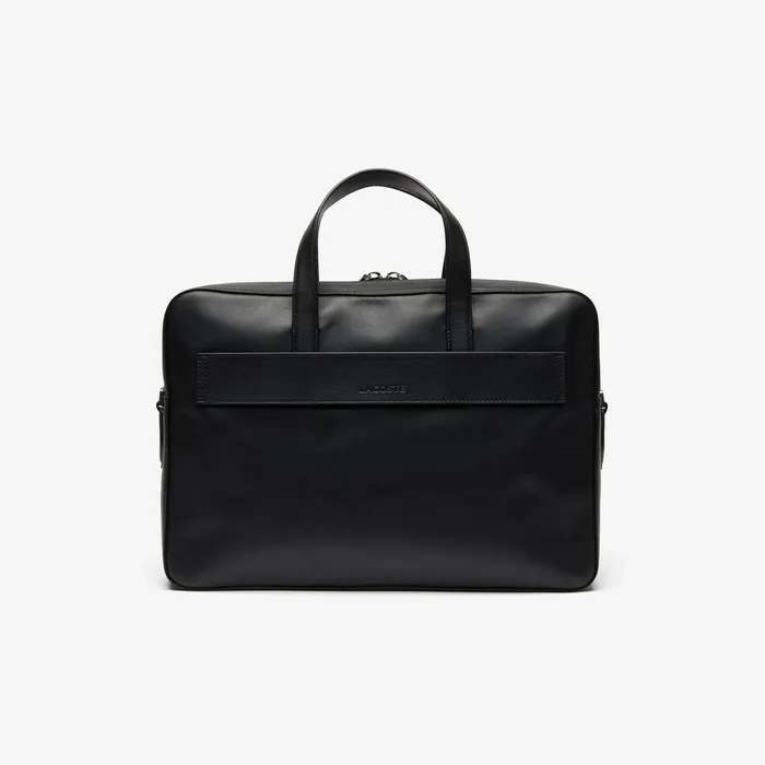 L1212 Detachable Shoulder Strap Leather Computer Bag Black Mens Lacoste Bags Online