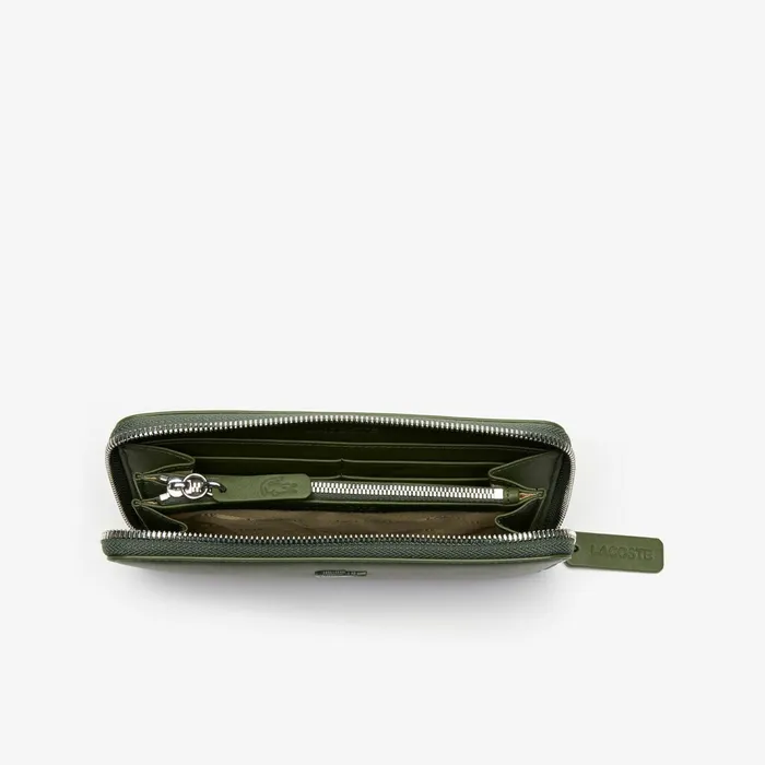 L1212 Leather 8 Card Zip Wallet Cypress Womens Lacoste Small Leather Goods Casaul