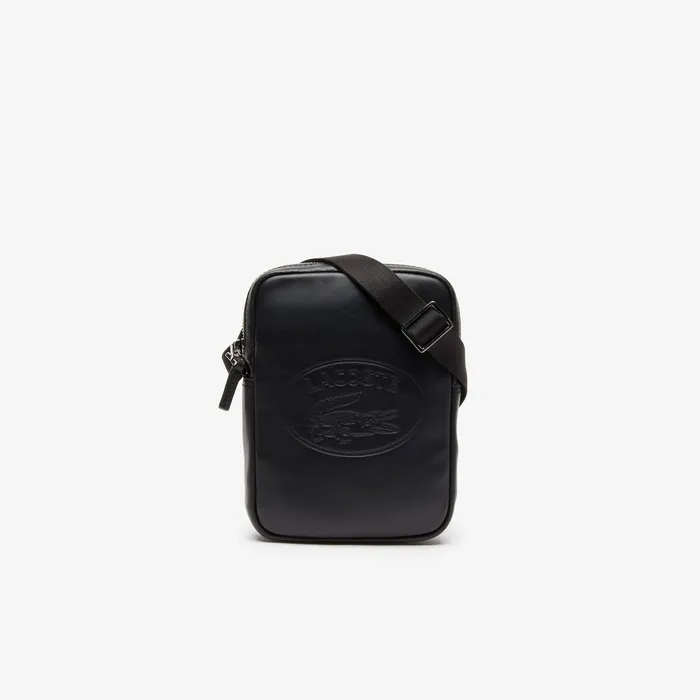 L1212 Leather Camera Bag Black Mens Lacoste Bags Casaul