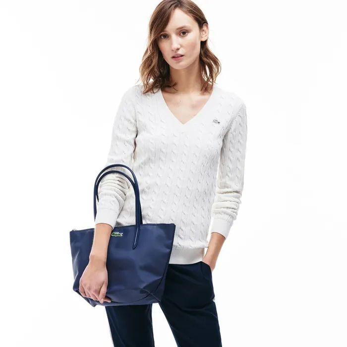 L1212 Small Tote Bag Black Womens Lacoste Bags Outlet Factory