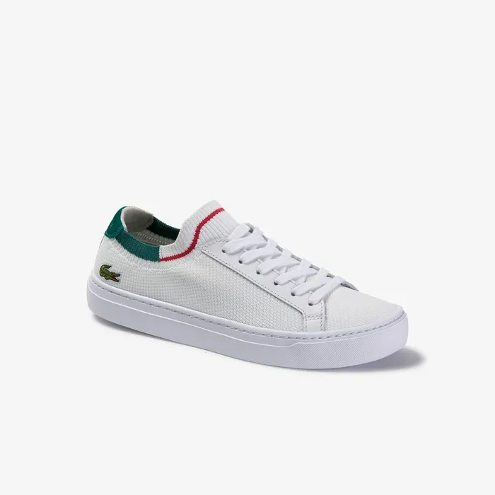 La Pique Textile Sneakers WhtGreen Womens Lacoste Sneakers Outlet