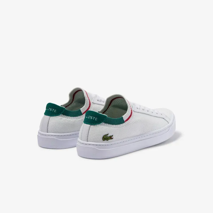 La Pique Textile Sneakers WhtGreen Womens Lacoste Sneakers Outlet