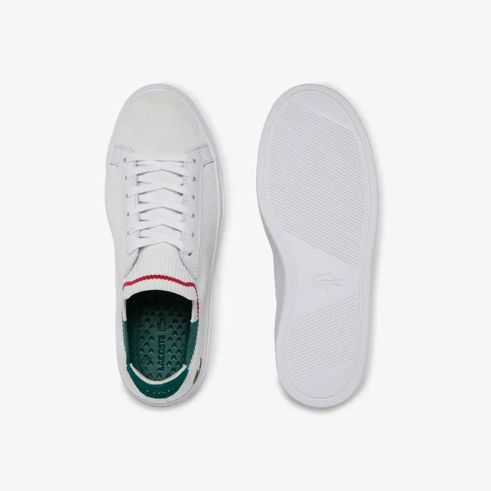 La Pique Textile Sneakers WhtGreen Womens Lacoste Sneakers Outlet