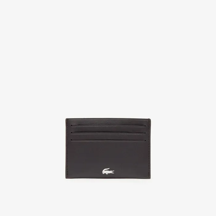 Leather Card Holder Dark Brown Mens Lacoste Small Leather Goods Gift for Friend Leather Card Holder Dark Brown Mens Lacoste Small Leather Goods Gift for Friend