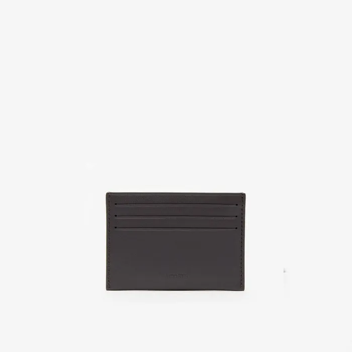 Leather Card Holder Dark Brown Mens Lacoste Small Leather Goods Gift for Friend