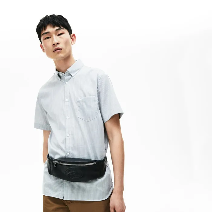 Leather Fanny Pack Black Mens Lacoste Bags Online Store