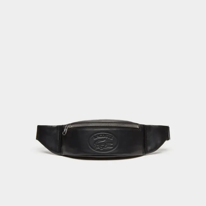 Leather Fanny Pack Black Mens Lacoste Bags Online Store