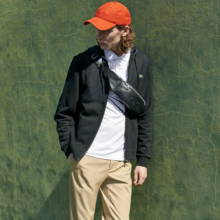 Leather Fanny Pack Black Mens Lacoste Bags Online Store