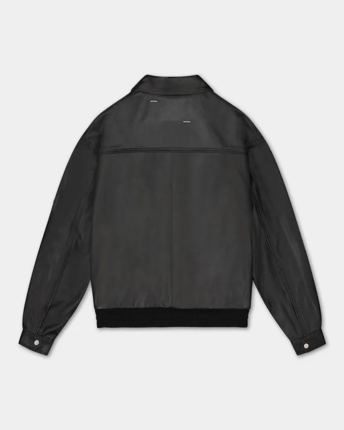 Leather Jacket Boxy Fit Black Men Filling Pieces Coats and Jackets