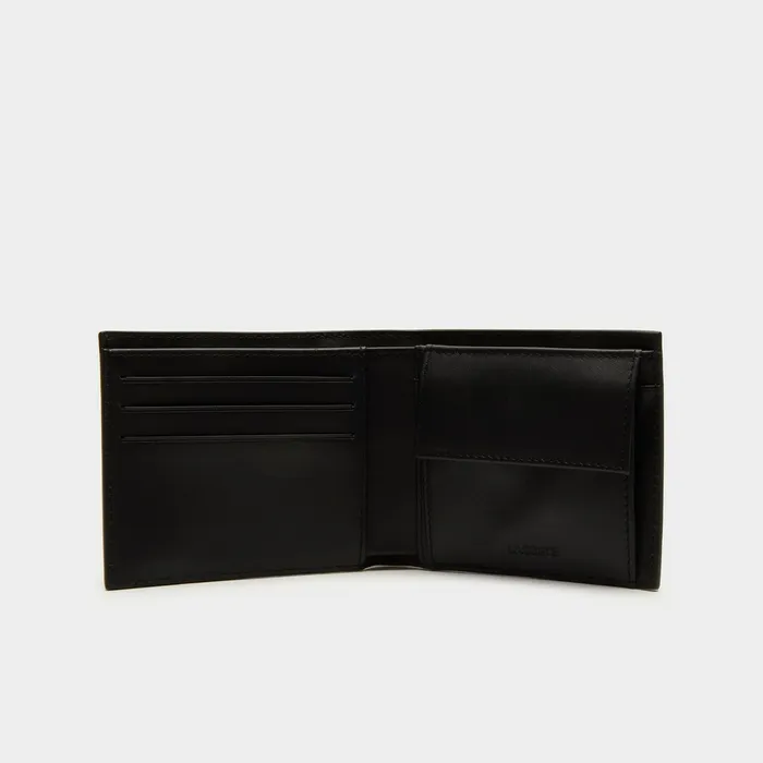 Leather Wallet and Card Holder Boxed Gift Set Black Mens Lacoste Small Leather Goods Cheap On Sale
