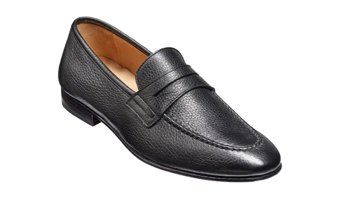 Ledley 8211 Black Deerskin Mens Barker Shoes Loafers