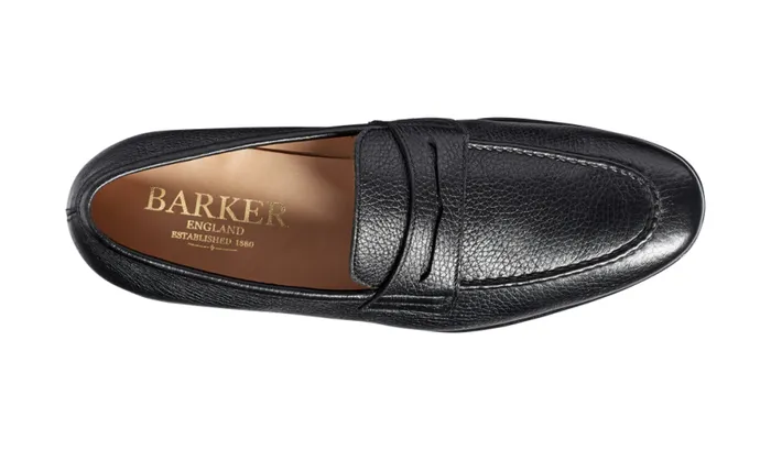 Ledley 8211 Black Deerskin Mens Barker Shoes Loafers