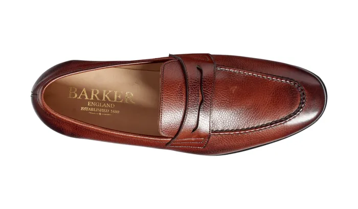 Ledley 8211 Cherry Grain Mens Barker Shoes Loafers