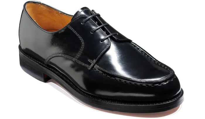 Lee 8211 Black HiShine Mens Barker Shoes Derbys