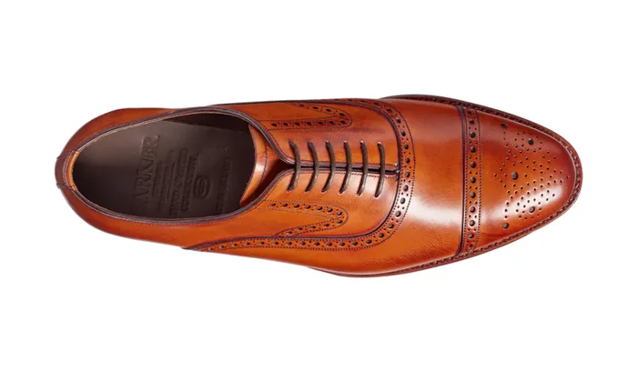 Lerwick 8211 Antique Rosewood Calf Mens Barker Shoes Brogues