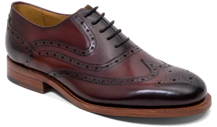 Liffey 8211 Hand Brushed Burgundy Mens Barker Shoes Brogues