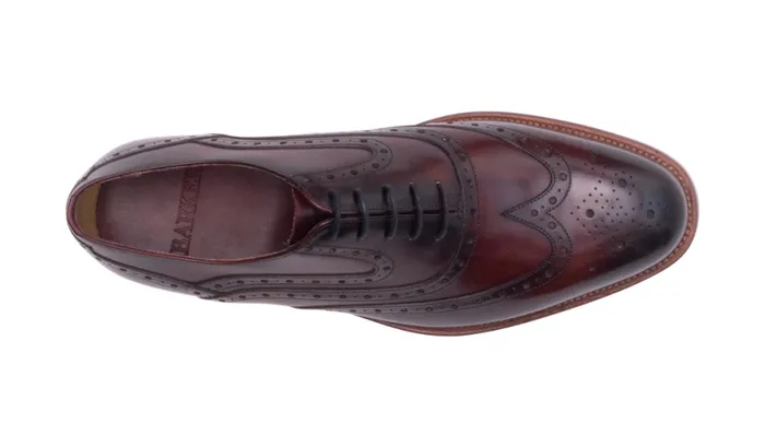 Liffey 8211 Hand Brushed Burgundy Mens Barker Shoes Brogues