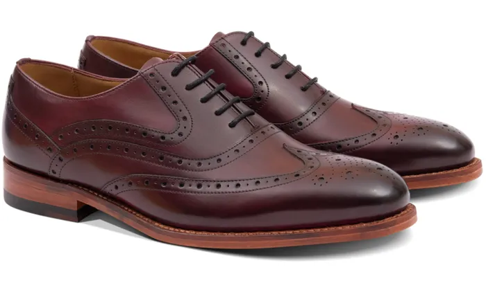 Liffey 8211 Hand Brushed Burgundy Mens Barker Shoes Brogues