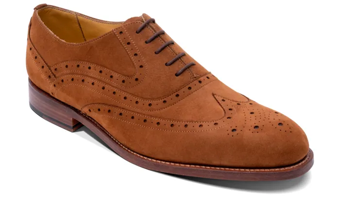 Liffey 8211 Tan Nubuck Mens Barker Shoes Brogues