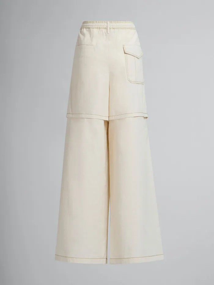 Light Beige Organic Toile Hybrid Cargo Pants With Marni Mending Women Marni Pants