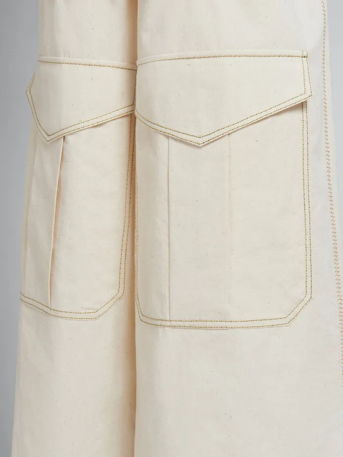 Light Beige Organic Toile Hybrid Cargo Pants With Marni Mending Women Marni Pants