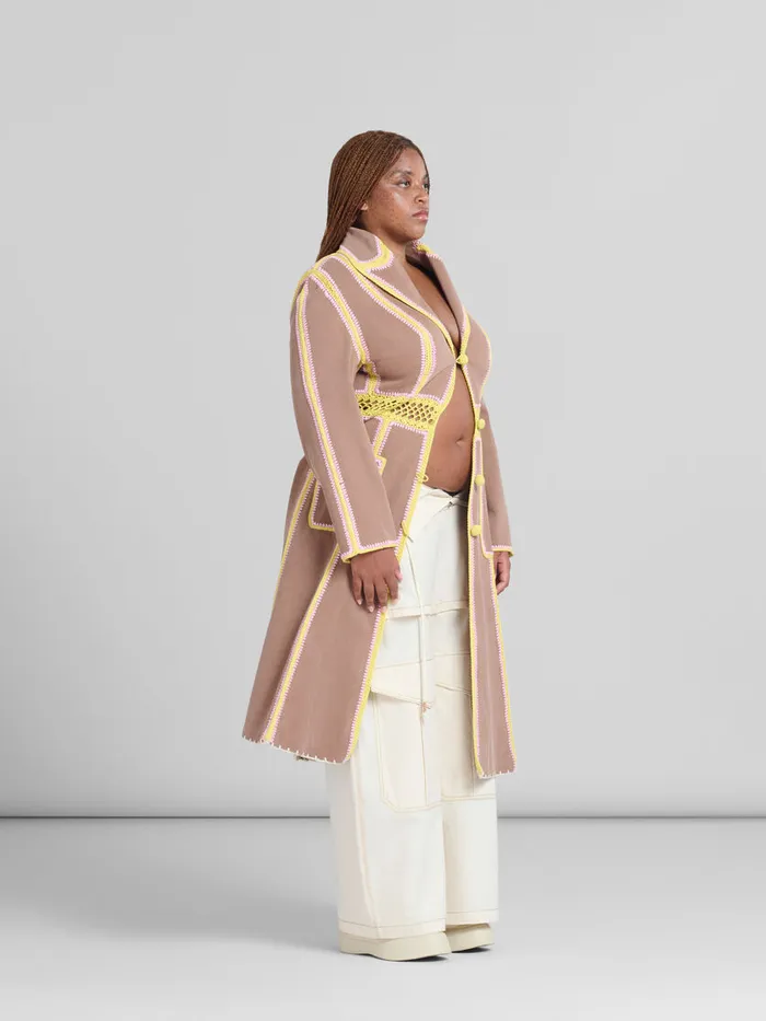 Light Beige Organic Toile Hybrid Cargo Pants With Marni Mending Women Marni Pants