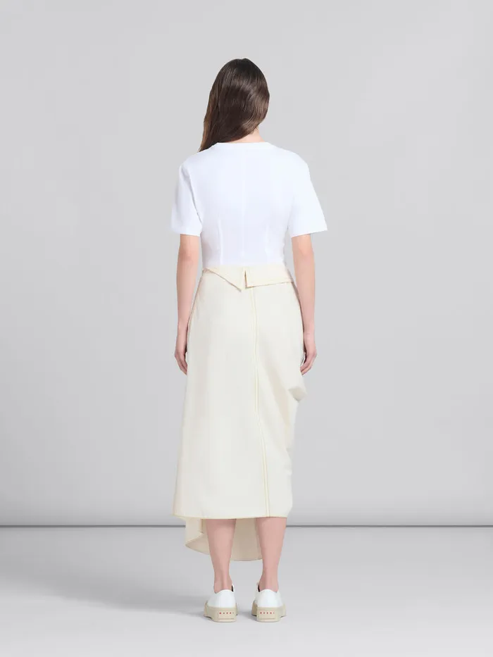 Light Beige Organic Toile Skirt With Jacket Lapels Women Marni Skirts