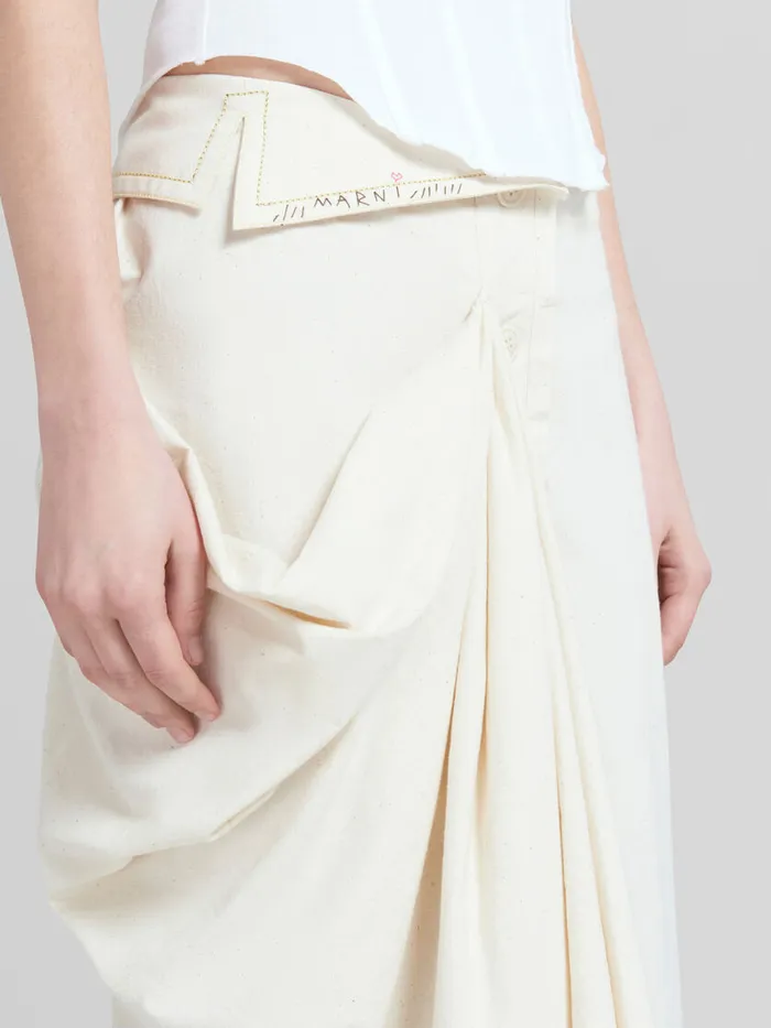 Light Beige Organic Toile Skirt With Jacket Lapels Women Marni Skirts