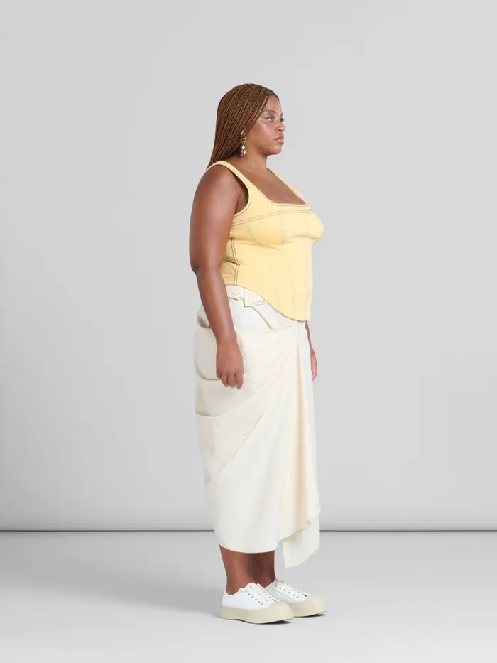 Light Beige Organic Toile Skirt With Jacket Lapels Women Marni Skirts
