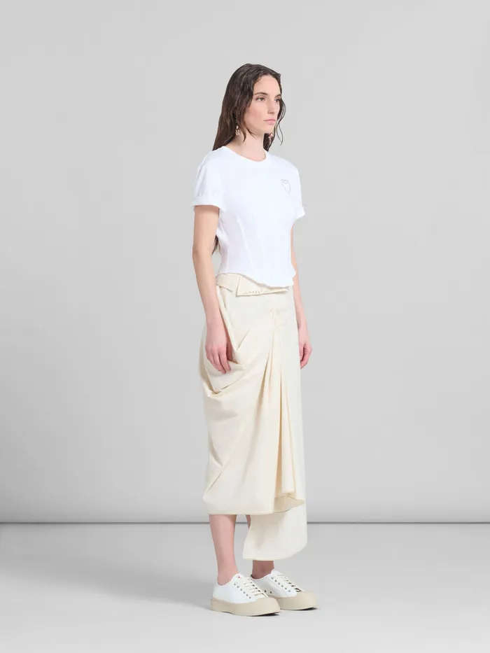 Light Beige Organic Toile Skirt With Jacket Lapels Women Marni Skirts