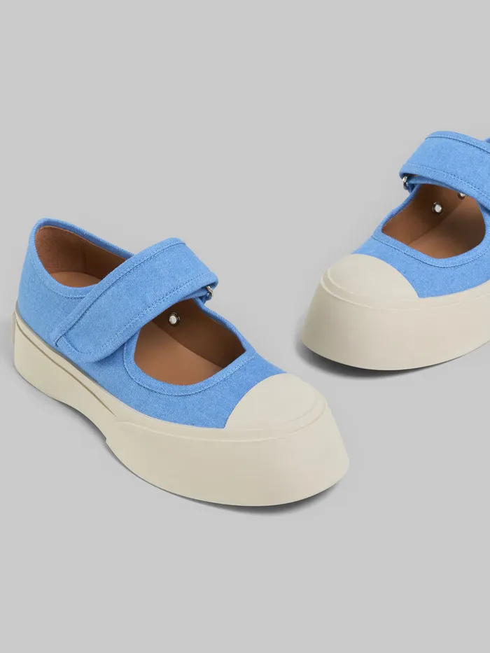 Light Blue Denim Mary Jane Sneaker Women Marni Pablo