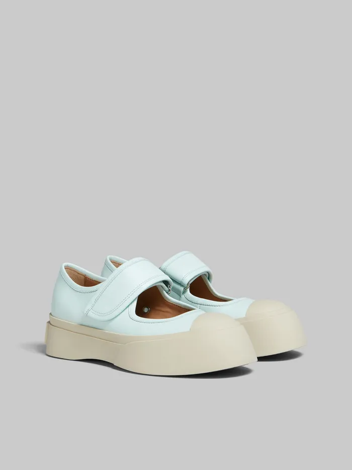 Light Blue Nappa Leather Mary Jane Sneaker Women Marni Pablo