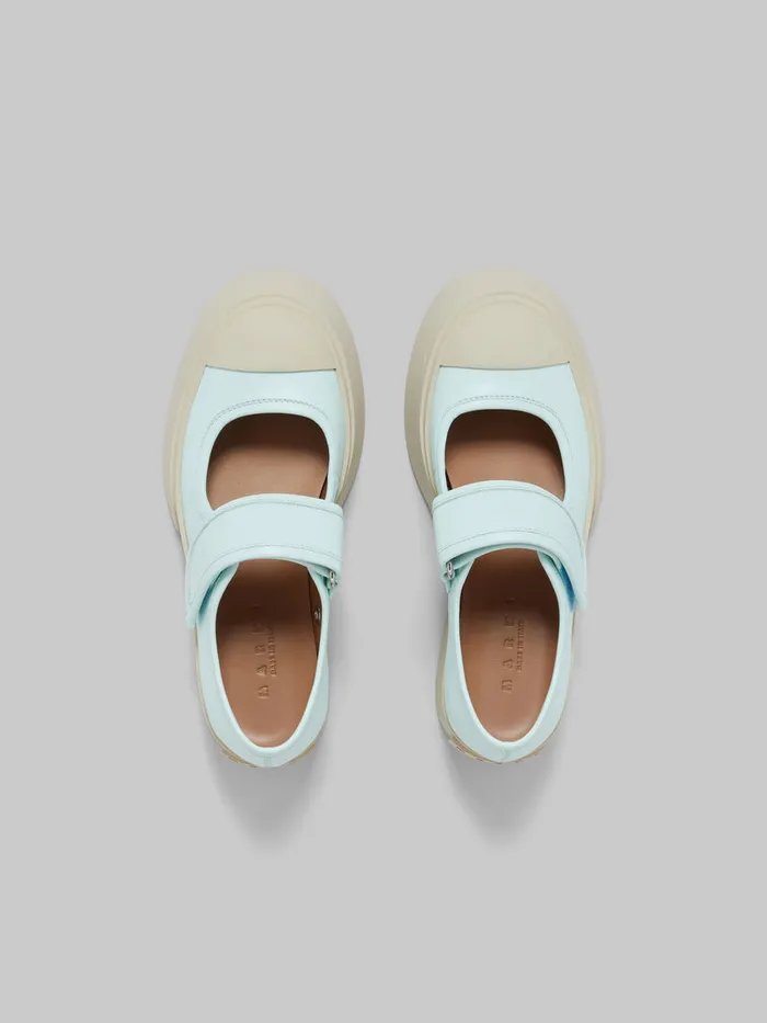 Light Blue Nappa Leather Mary Jane Sneaker Women Marni Pablo