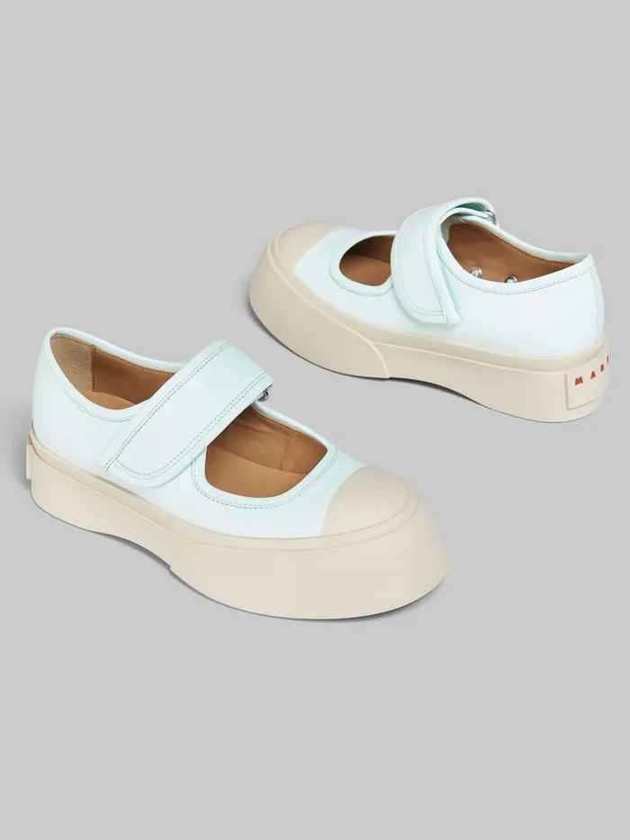 Light Blue Nappa Leather Mary Jane Sneaker Women Marni Pablo