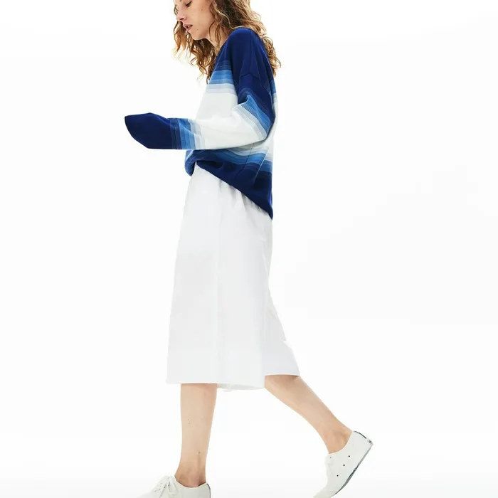 Light Cotton Poplin Culottes White Womens Lacoste Pants and Shorts Gift for Friend