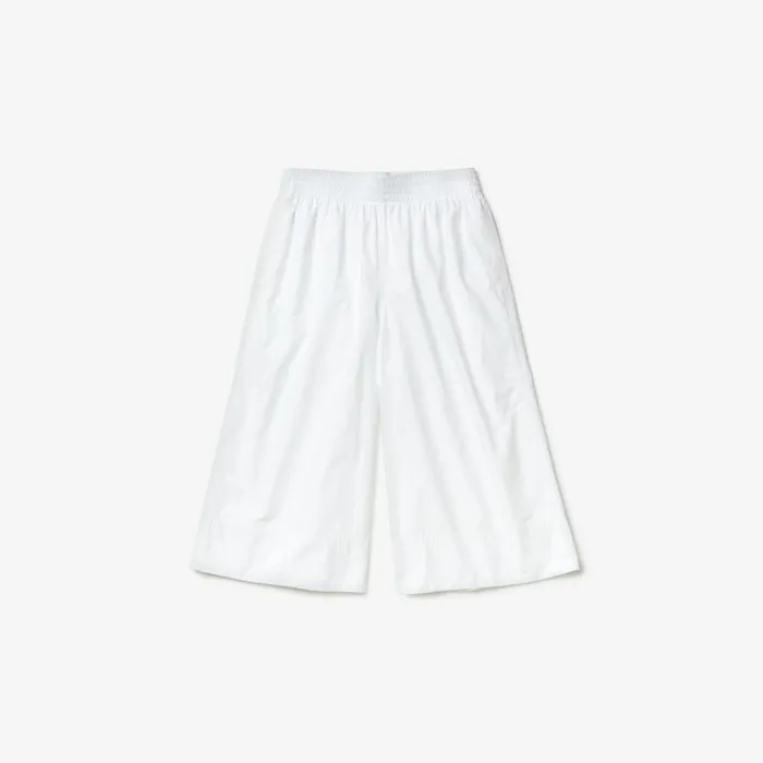 Light Cotton Poplin Culottes White Womens Lacoste Pants and Shorts Gift for Friend