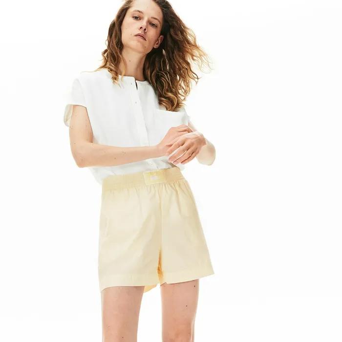 Light Cotton Poplin Shorts Yellow Womens Lacoste Pants and Shorts Gift for Friend Light Cotton Poplin Shorts Yellow Womens Lacoste Pants and Shorts Gift for Friend