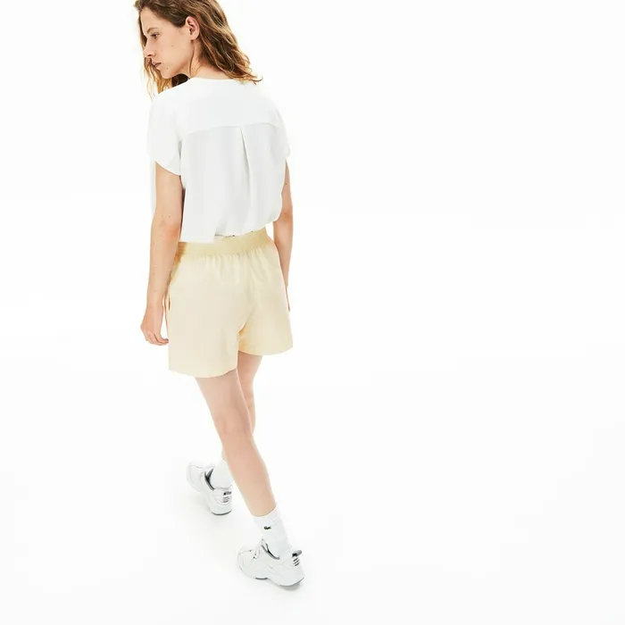 Light Cotton Poplin Shorts Yellow Womens Lacoste Pants and Shorts Gift for Friend