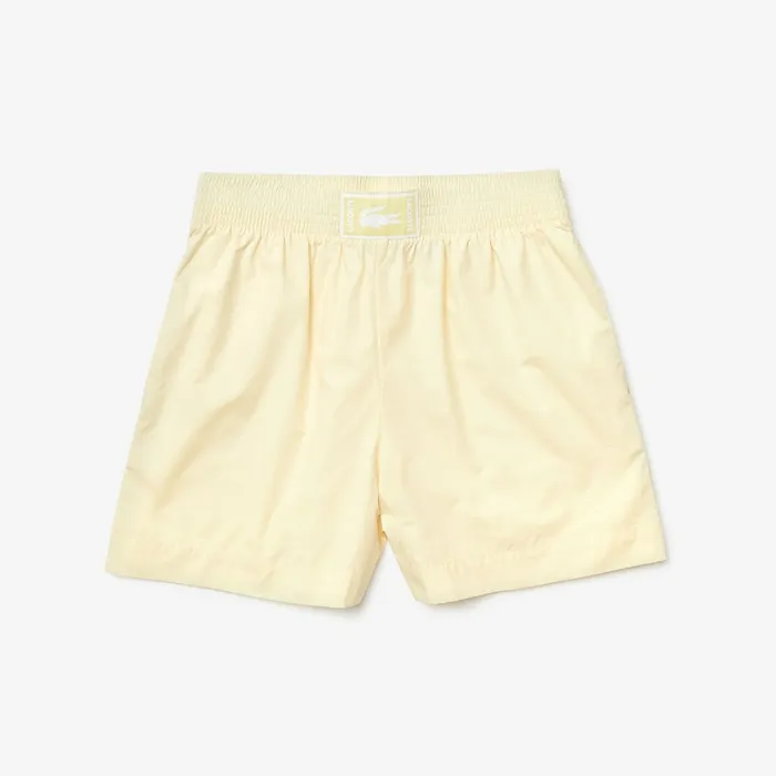 Light Cotton Poplin Shorts Yellow Womens Lacoste Pants and Shorts Gift for Friend