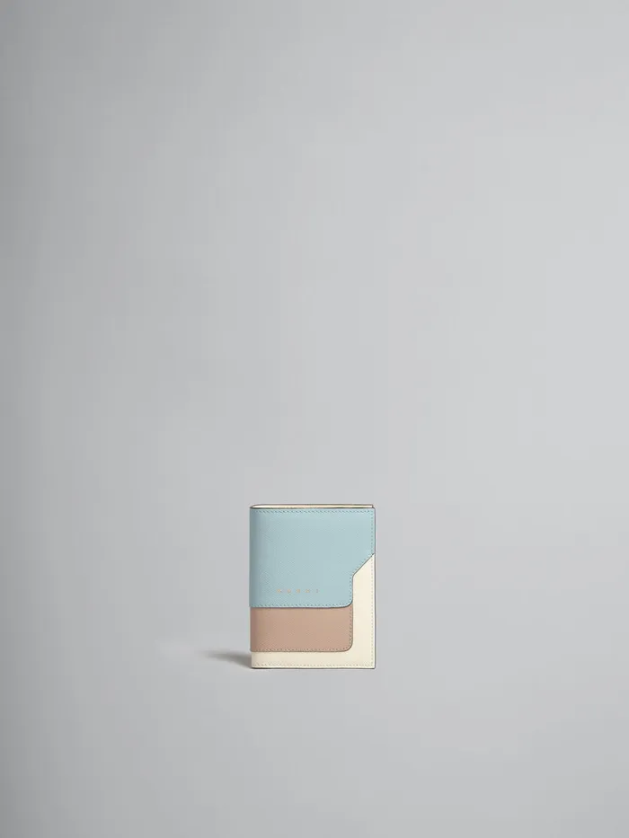 Light Green Beige And White Saffiano Leather Bifold Wallet Women Marni Wallets and Small Leather Goods Light Green Beige And White Saffiano Leather Bifold Wallet Women Marni Wallets and Small Leather Goods