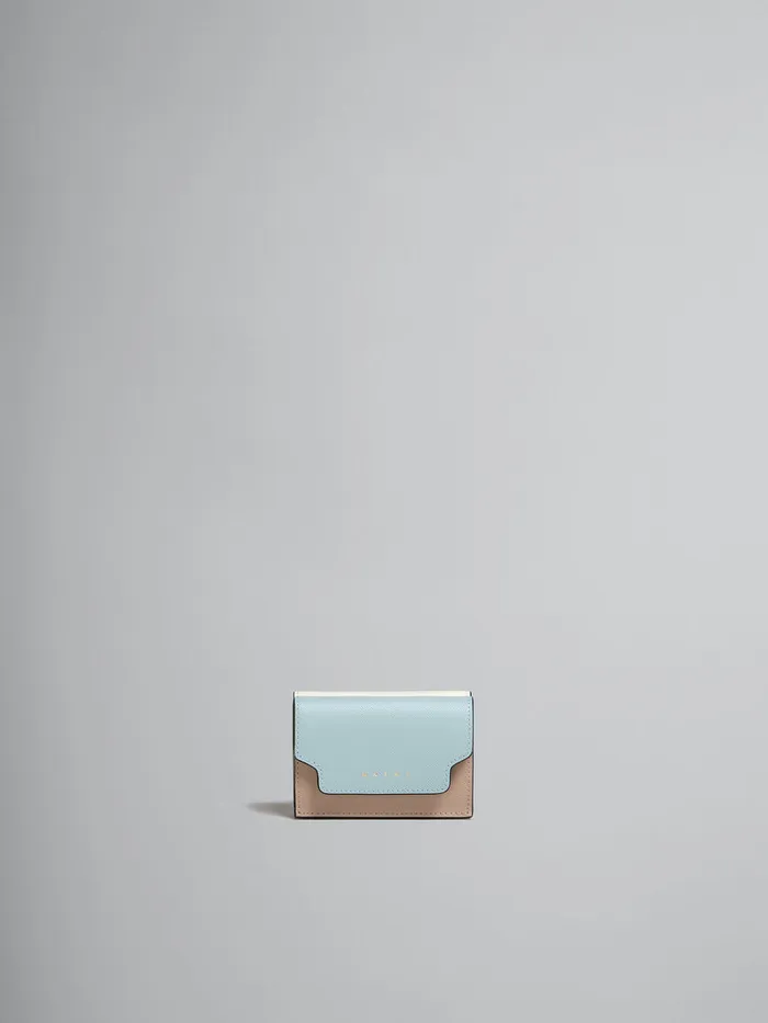 Light Green Beige And White Saffiano Leather Trifold Wallet Women Marni Wallets and Small Leather Goods Light Green Beige And White Saffiano Leather Trifold Wallet Women Marni Wallets and Small Leather Goods