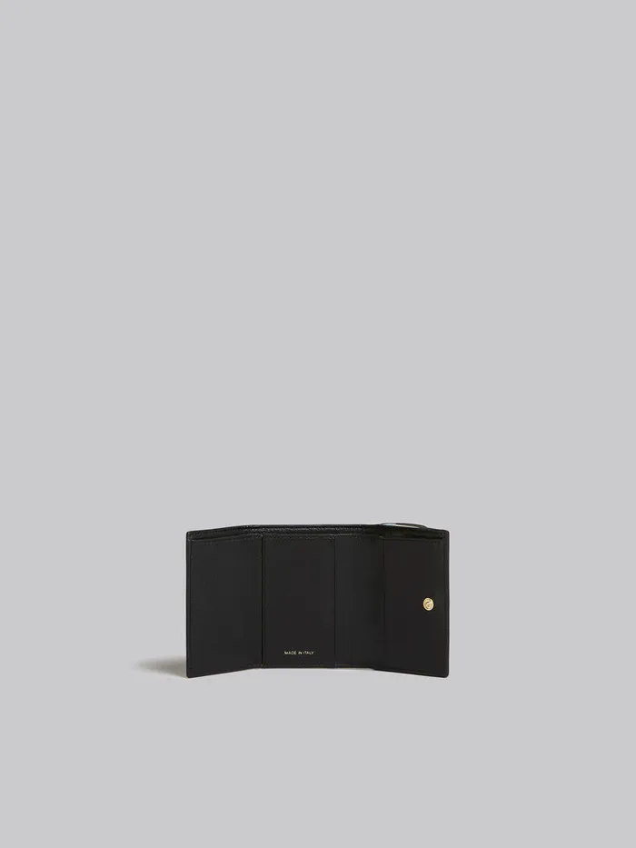 Light Green Beige And White Saffiano Leather Trifold Wallet Women Marni Wallets and Small Leather Goods