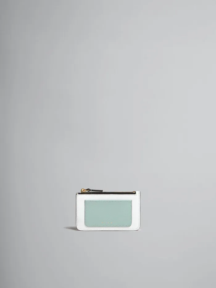 Light Green White And Brown Saffiano Leather Card Case Women Marni Wallets and Small Leather Goods Light Green White And Brown Saffiano Leather Card Case Women Marni Wallets and Small Leather Goods