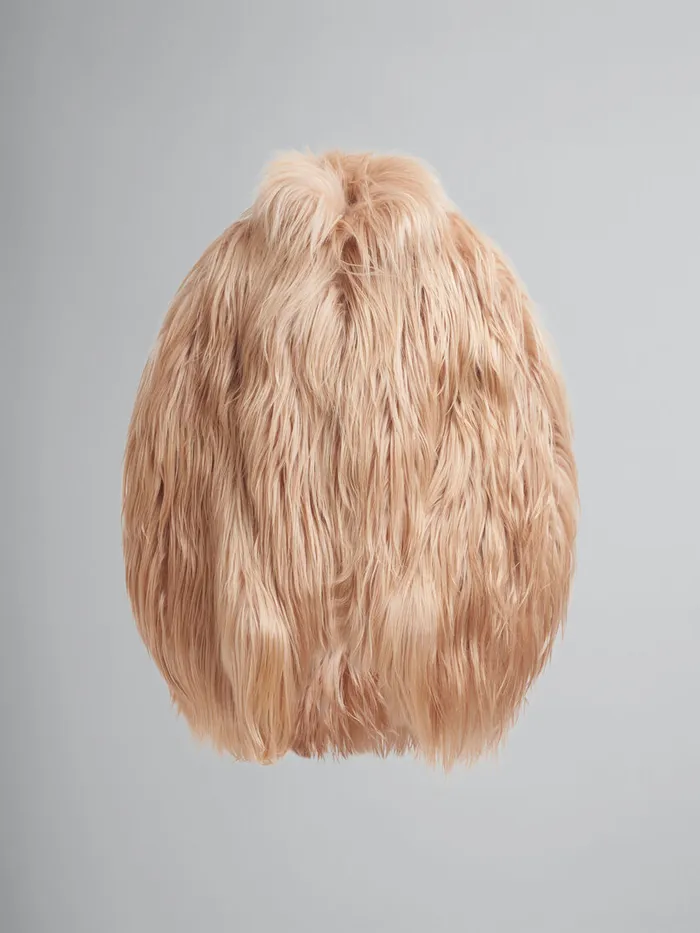 Light Pink Long Hair Short Coat Women Marni Coats and Jackets