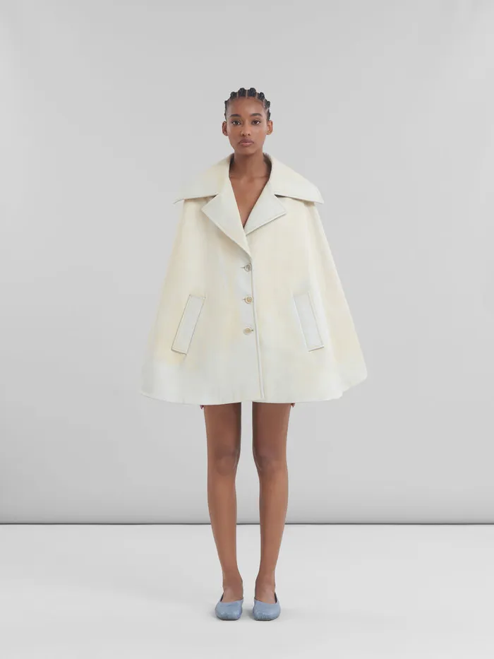 Light Yellow Leather Cape Women Marni Coats and Jackets